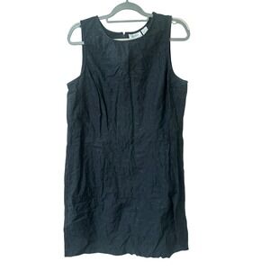 Access Black Eyelet Embroidered Cotton Knee Length Sleeveless Shift Dress XL